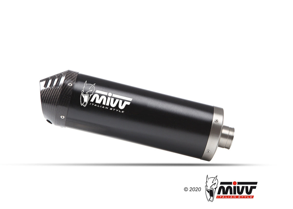 MIVV E.012 Benelli TRK 702/X (2023+) Slip-on Exhaust "Oval" (black + carbon cap; approved) – Accessories in the 2WheelsHero Motorcycle Aftermarket Accessories and Parts Online Shop