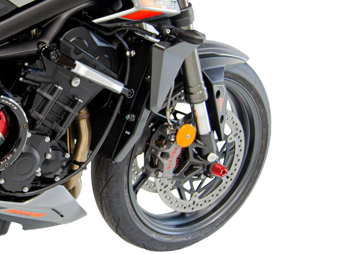 PFAN04 - DBK Triumph Street Triple 765 S / R / RS (2017+) Front Wheel Protection Sliders – Accessories in the Motoraider Motorcycle Aftermarket Accessories and Parts Online Shop