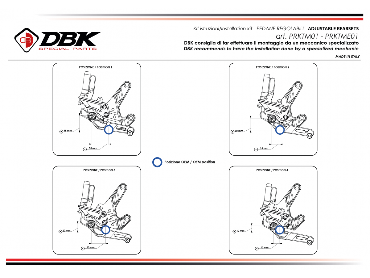 DBK DUCABIKE PRKTM01 KTM 990 DUKE (2024+) Adjustable Rearset (pilot) – Accessories in the Motoraider Motorcycle Aftermarket Accessories and Parts Online Shop