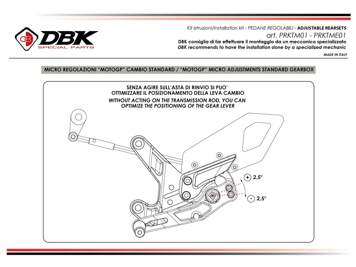 DBK DUCABIKE PRKTM01 KTM 990 DUKE (2024+) Adjustable Rearset (pilot) – Accessories in the Motoraider Motorcycle Aftermarket Accessories and Parts Online Shop