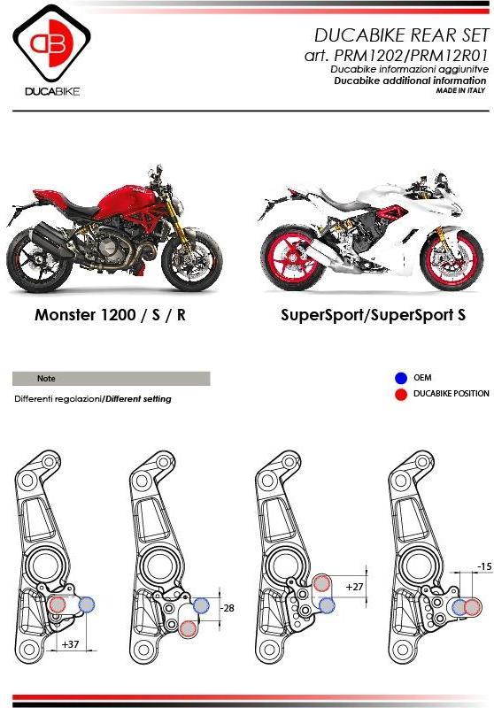 PRM1202 - DUCABIKE Ducati Monster / SuperSport Adjustable Pilot Rearset – Accessories in the Motoraider Motorcycle Aftermarket Accessories and Parts Online Shop