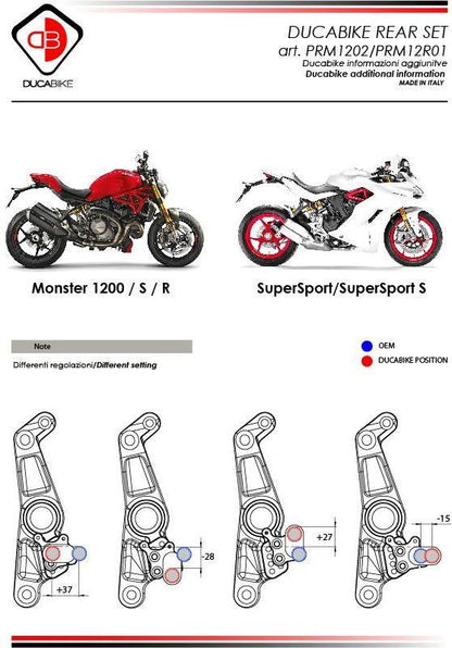 PRM1202 - DUCABIKE Ducati Monster / SuperSport Adjustable Pilot Rearset – Accessories in the Motoraider Motorcycle Aftermarket Accessories and Parts Online Shop