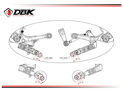 DBK DUCABIKE PRSFV402 Ducati Streetfighter V4 / V4S (2025+) Adjustable Rearset – Accessories in the Motoraider Motorcycle Aftermarket Accessories and Parts Online Shop