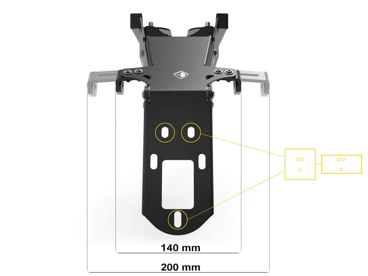 PRT16 - DUCABIKE Ducati Multistrada V4 (2021+) Adjustable License Plate Holder "Evo" – Accessories in the Motoraider Motorcycle Aftermarket Accessories and Parts Online Shop