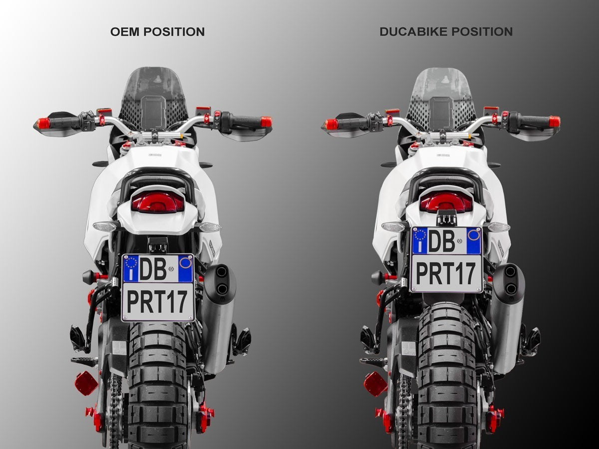 PRT17 - DBK Ducati DesertX 937 / Rally (2022+) Adjustable License Plate Move Kit – Accessories in the Motoraider Motorcycle Aftermarket Accessories and Parts Online Shop