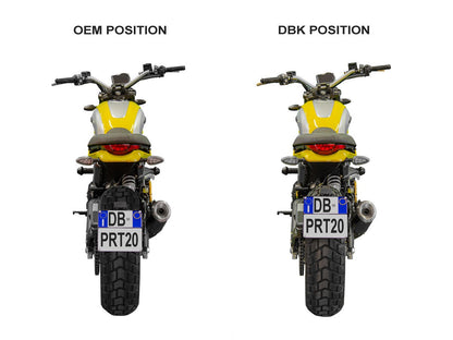 PRT20 - DBK Ducati Scrambler 800 Full Throttle / Icon / Nightshift (2023+) Adjustable License Plate Move Kit – Accessories in the Motoraider Motorcycle Aftermarket Accessories and Parts Online Shop