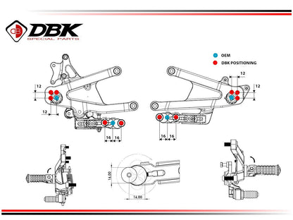 DBK DUCABIKE PRV402 Ducati Panigale V4 / V4S (2025+) Adjustable Rearset (SBK edition) – Accessories in the Motoraider Motorcycle Aftermarket Accessories and Parts Online Shop