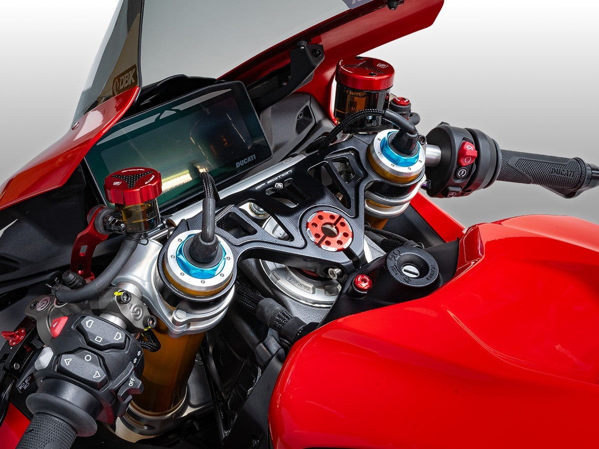 DBK DUCABIKE PSS10 Ducati Panigale V4/ V4S (2025+) Triple Clamps Top Steering Plate (MotoGP edition) – Accessories in the Motoraider Motorcycle Aftermarket Accessories and Parts Online Shop