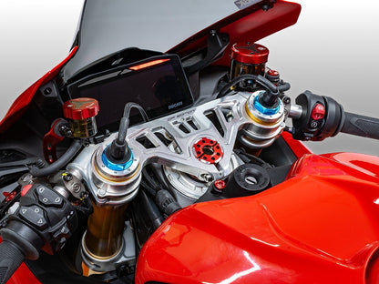DBK DUCABIKE PSS10 Ducati Panigale V4/ V4S (2025+) Triple Clamps Top Steering Plate (MotoGP edition) – Accessories in the Motoraider Motorcycle Aftermarket Accessories and Parts Online Shop