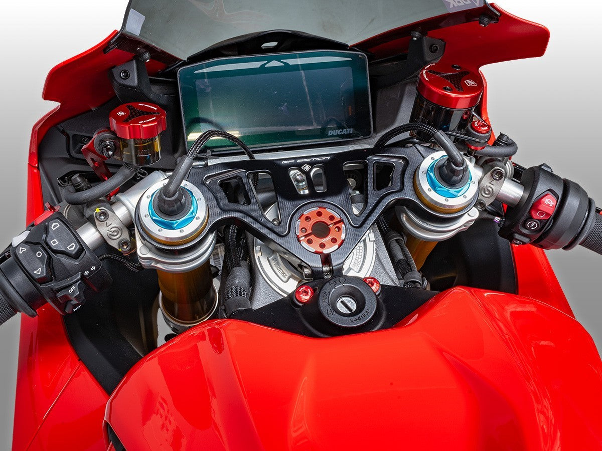 DBK DUCABIKE PSS10 Ducati Panigale V4/ V4S (2025+) Triple Clamps Top Steering Plate (MotoGP edition) – Accessories in the Motoraider Motorcycle Aftermarket Accessories and Parts Online Shop
