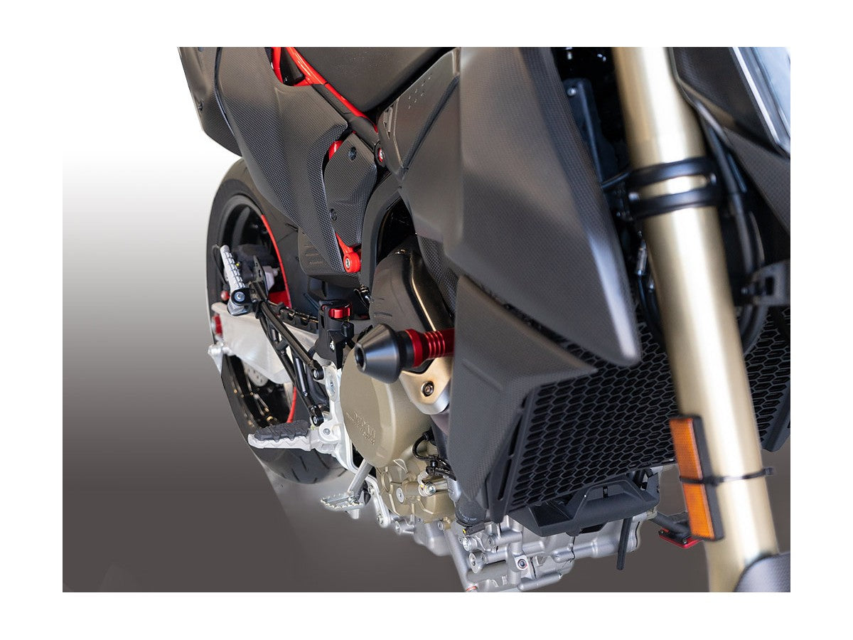 DBK PTEL02 Ducati Hypermotard 698 Mono (2024+) Frame Crash Protection Sliders – Accessories in the Motoraider Motorcycle Aftermarket Accessories and Parts Online Shop