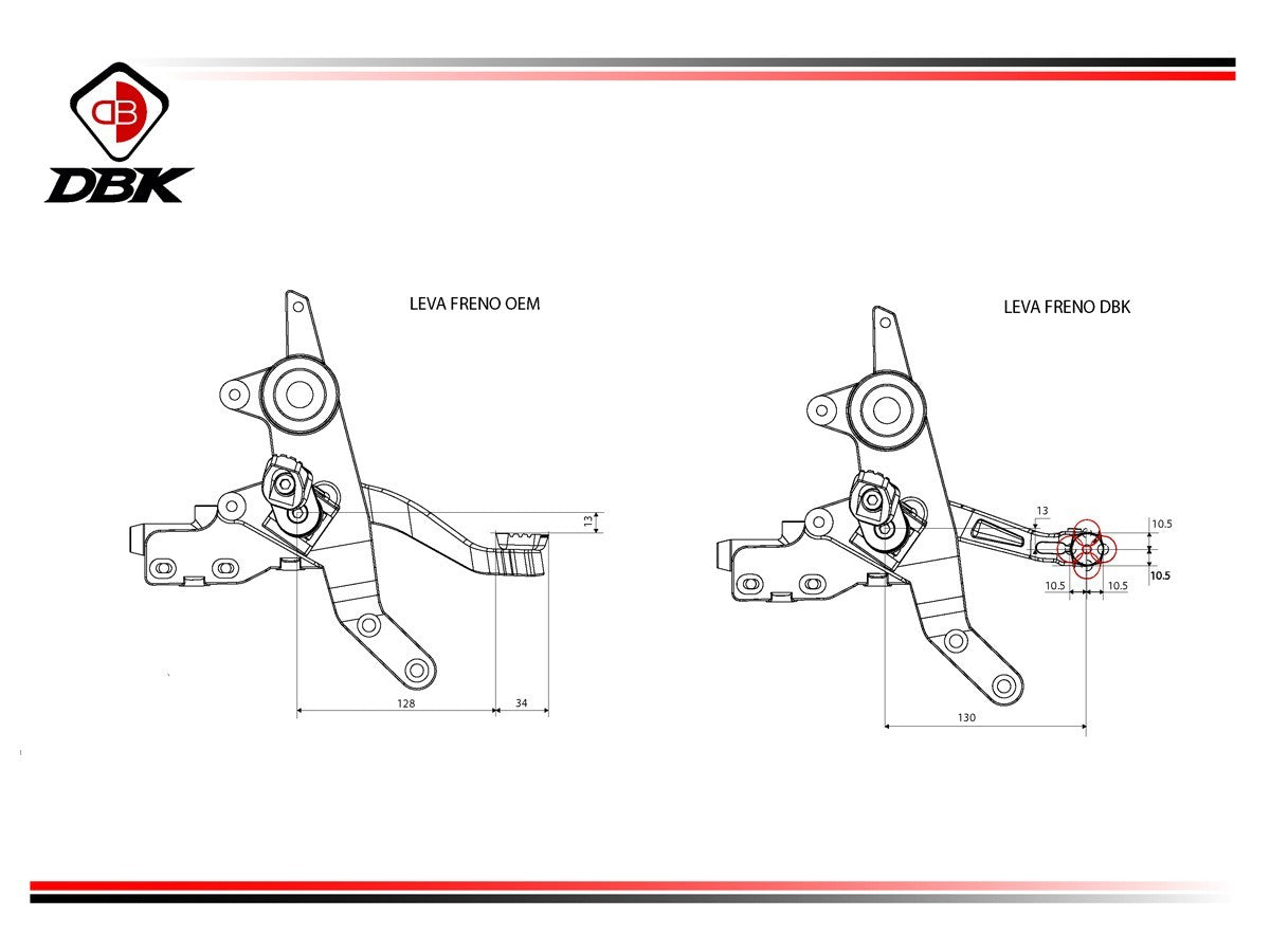 DBK DUCABIKE RPLF27 Ducati Hypermotard 698 Mono (2024+) Brake Lever – Accessories in the Motoraider Motorcycle Aftermarket Accessories and Parts Online Shop