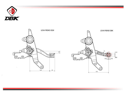 DBK DUCABIKE RPLF27 Ducati Hypermotard 698 Mono (2024+) Brake Lever – Accessories in the Motoraider Motorcycle Aftermarket Accessories and Parts Online Shop