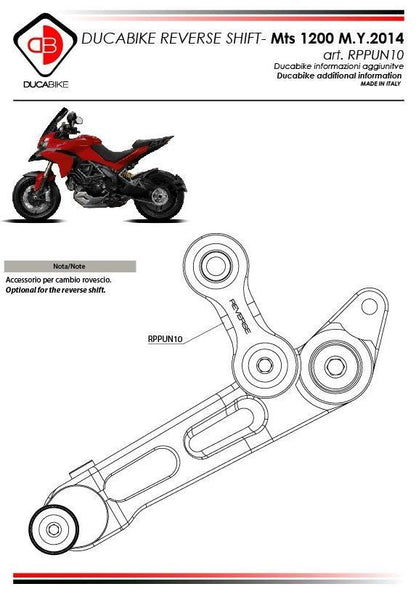 RPPUN10 - DUCABIKE Ducati Multistrada 1200 Reverse Shift – Accessories in the Motoraider Motorcycle Aftermarket Accessories and Parts Online Shop