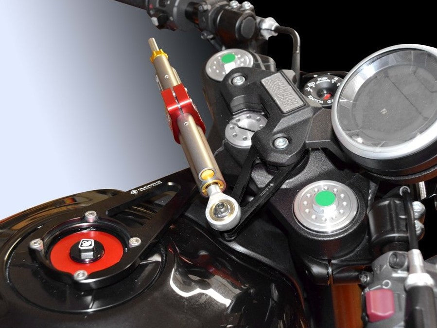 Ducati Scrambler Cafe Racer (17/21) OHLINS Steering Damper + DBK / DUCABIKE Mounting Kit & Fuel Tank Cap – Accessories in the Motoraider Motorcycle Aftermarket Accessories and Parts Online Shop