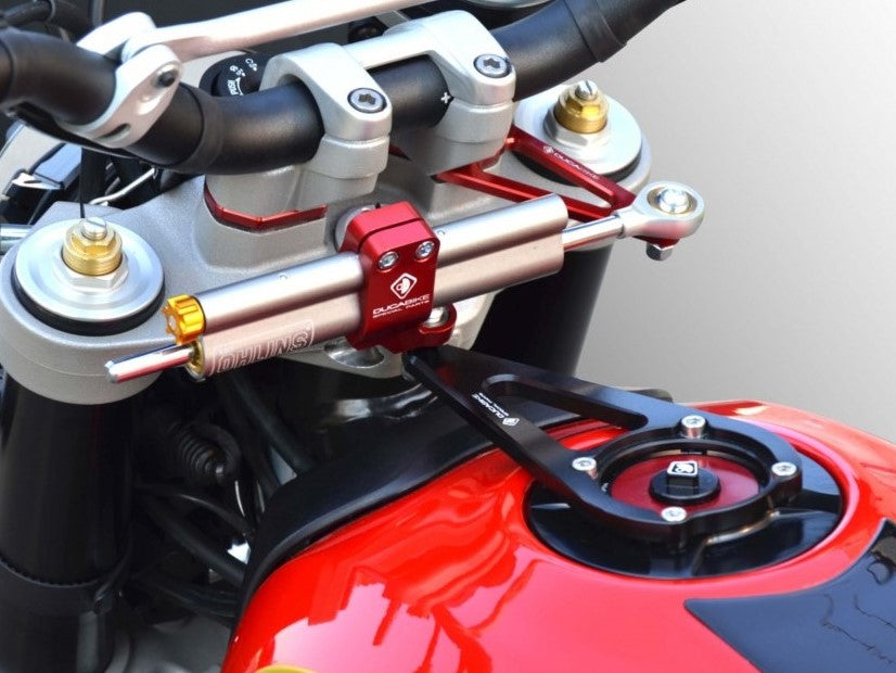 Ducati Scrambler Desert Sled (17/22) OHLINS Steering Damper + DBK / DUCABIKE Mounting Kit & Fuel Tank Cap – Accessories in the Motoraider Motorcycle Aftermarket Accessories and Parts Online Shop