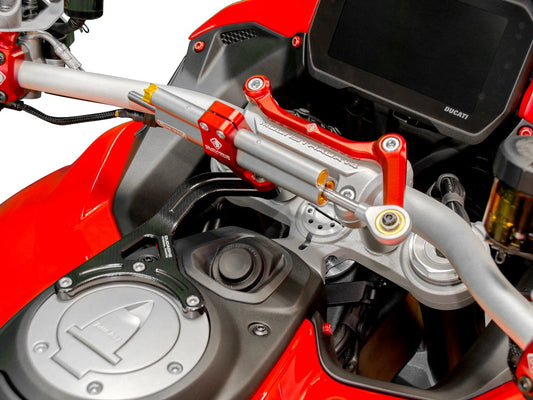 Ducati Multistrada V4 (2021+) OHLINS Steering Damper + DBK / DUCABIKE Mounting Kit – Accessories in the Motoraider Motorcycle Aftermarket Accessories and Parts Online Shop