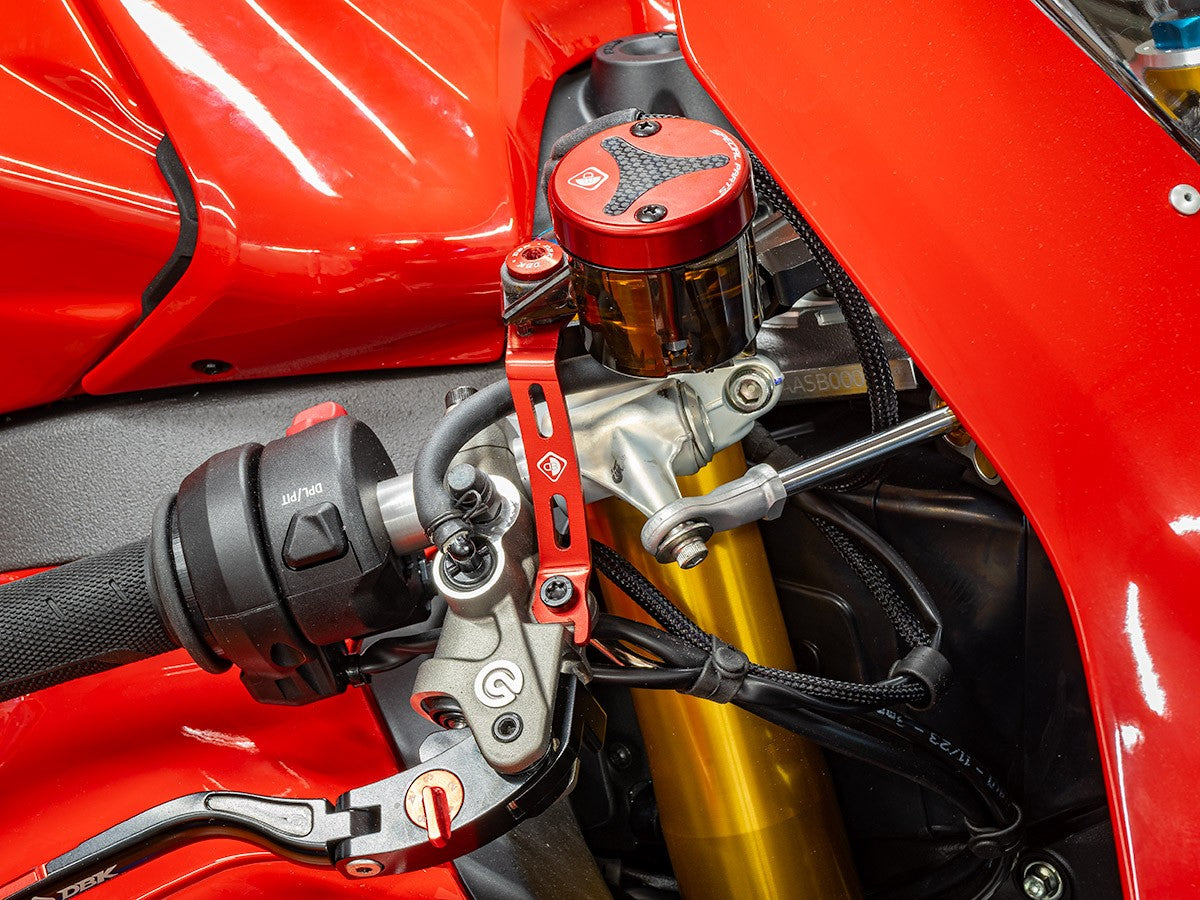 STA16 - DBK Ducati Panigale V4 / V4S (2025+) Brake Fluid Reservoir Support – Accessories in the Motoraider Motorcycle Aftermarket Accessories and Parts Online Shop