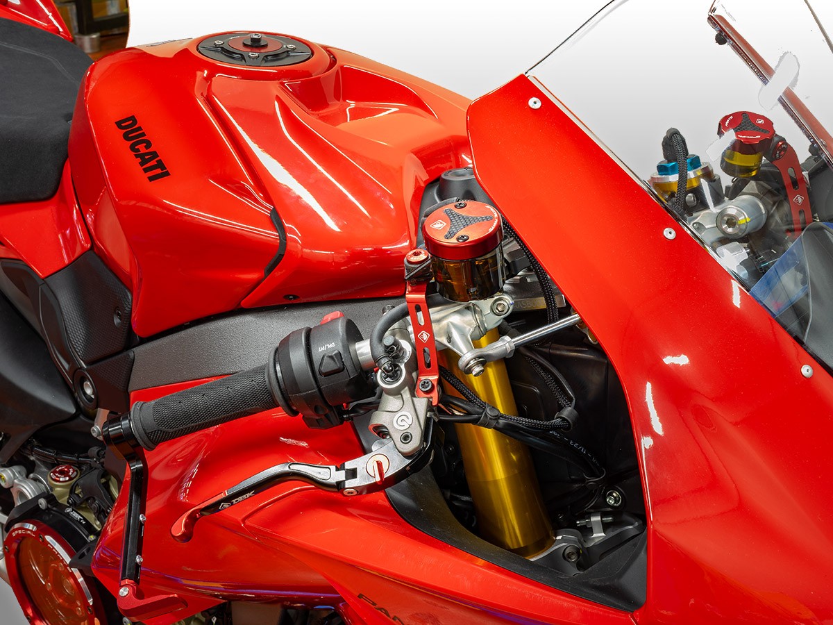 STA16 - DBK Ducati Panigale V4 / V4S (2025+) Brake Fluid Reservoir Support – Accessories in the Motoraider Motorcycle Aftermarket Accessories and Parts Online Shop
