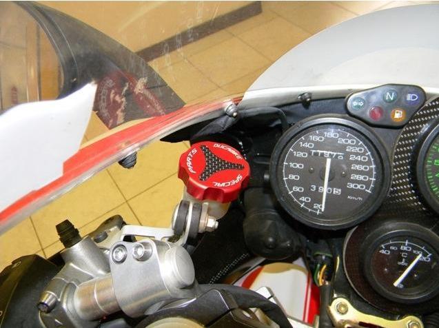DBK TLS01 Moto Guzzi V100 / Stelvio Front Fluid Tanks Caps – Accessories in the Motoraider Motorcycle Aftermarket Accessories and Parts Online Shop