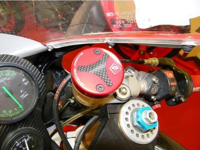DBK TLS01 Moto Guzzi V100 / Stelvio Front Fluid Tanks Caps – Accessories in the Motoraider Motorcycle Aftermarket Accessories and Parts Online Shop