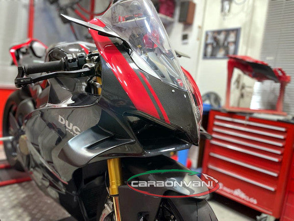 CARBONVANI Ducati Panigale V4R (19/21) Carbon Headlight Fairing (black/red R.2 version) – Accessories in the 2WheelsHero Motorcycle Aftermarket Accessories and Parts Online Shop