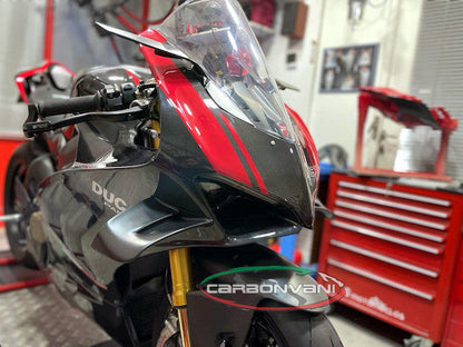 CARBONVANI Ducati Panigale V4R (19/21) Carbon Headlight Fairing (black/red R.2 version) – Accessories in the 2WheelsHero Motorcycle Aftermarket Accessories and Parts Online Shop